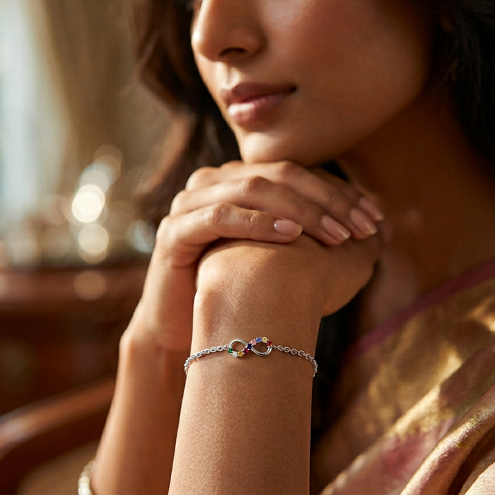 Navratna Infinity Bracelet