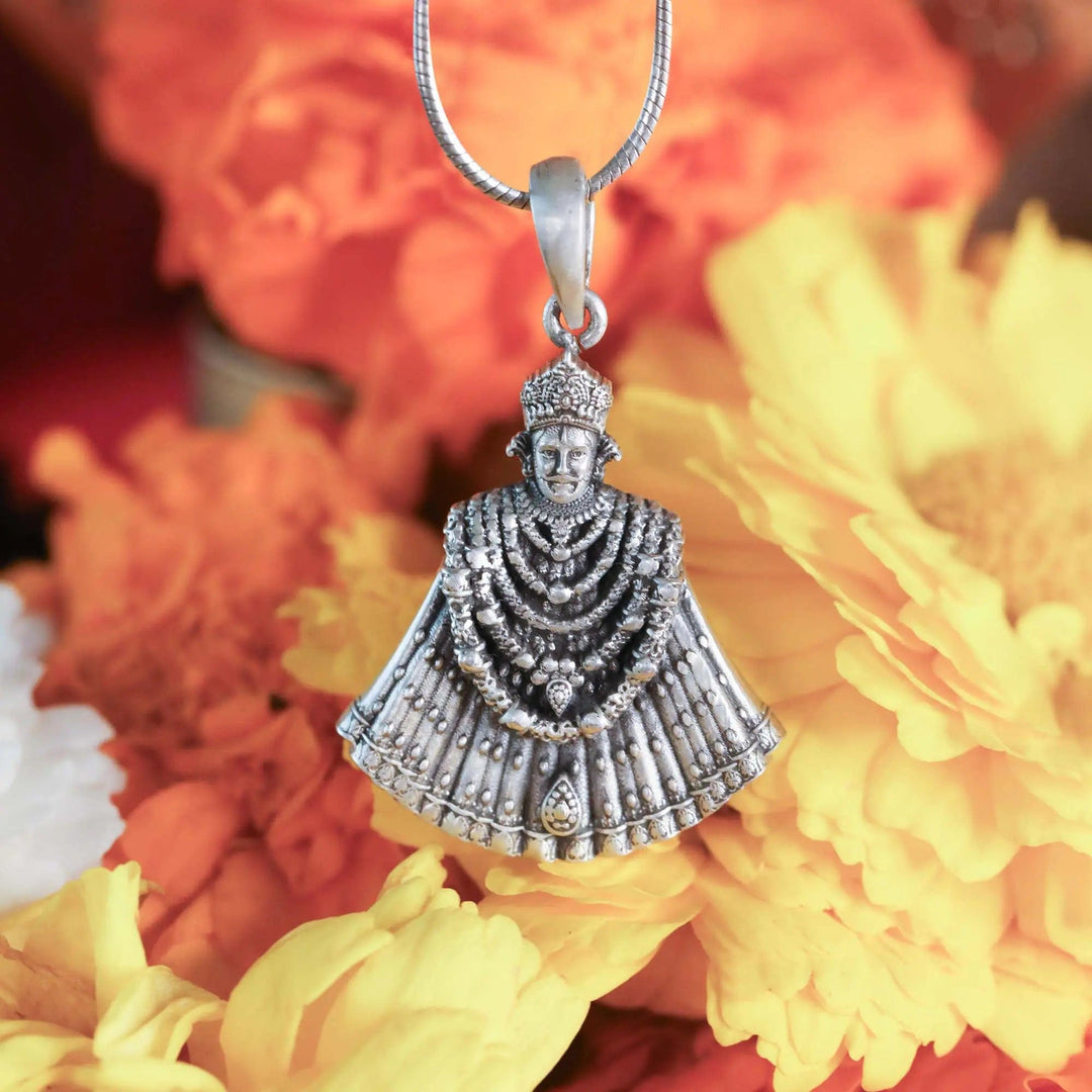 Khatu Shyam Baba Silver Pendant – Unniyarcha