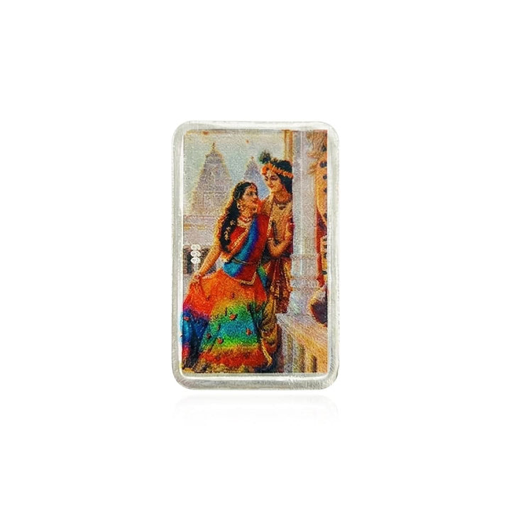 10 Gram 999 Pure Silver Bar Radha Krishna Color Print