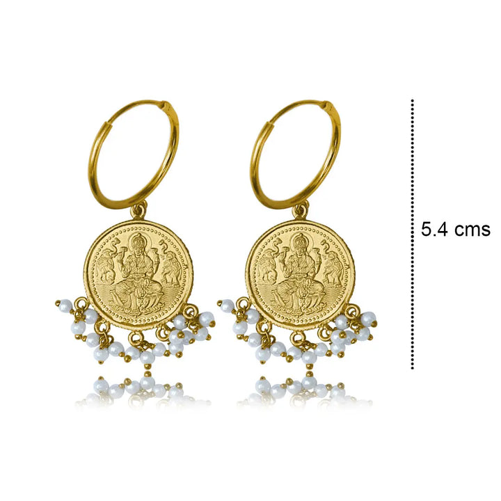 Kuber Silver Coin Hoops Earring
