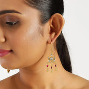 Kundan Stone Silver Earrings