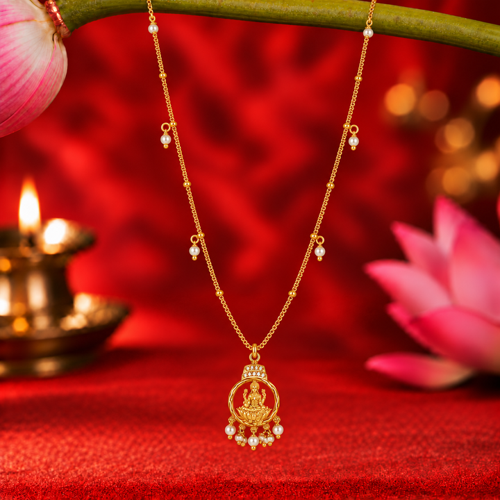 Dhan Lakshmi Pearl Drop Pendant Necklace