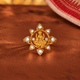 Silver 925 Dhan Lakshmi Kundan Lotus Statement Ring