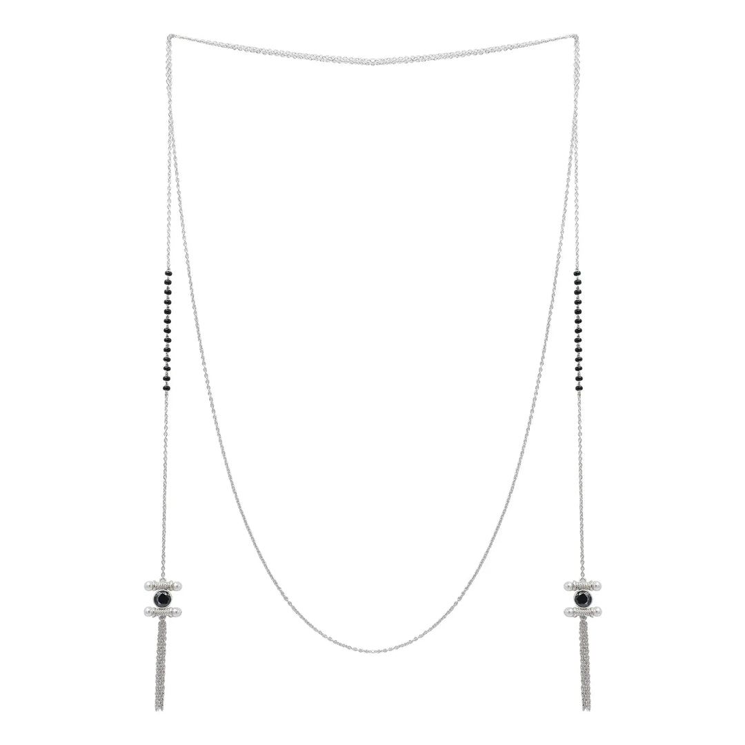 Lariat Wrap Silver 92.5 Mangalsutra Necklace