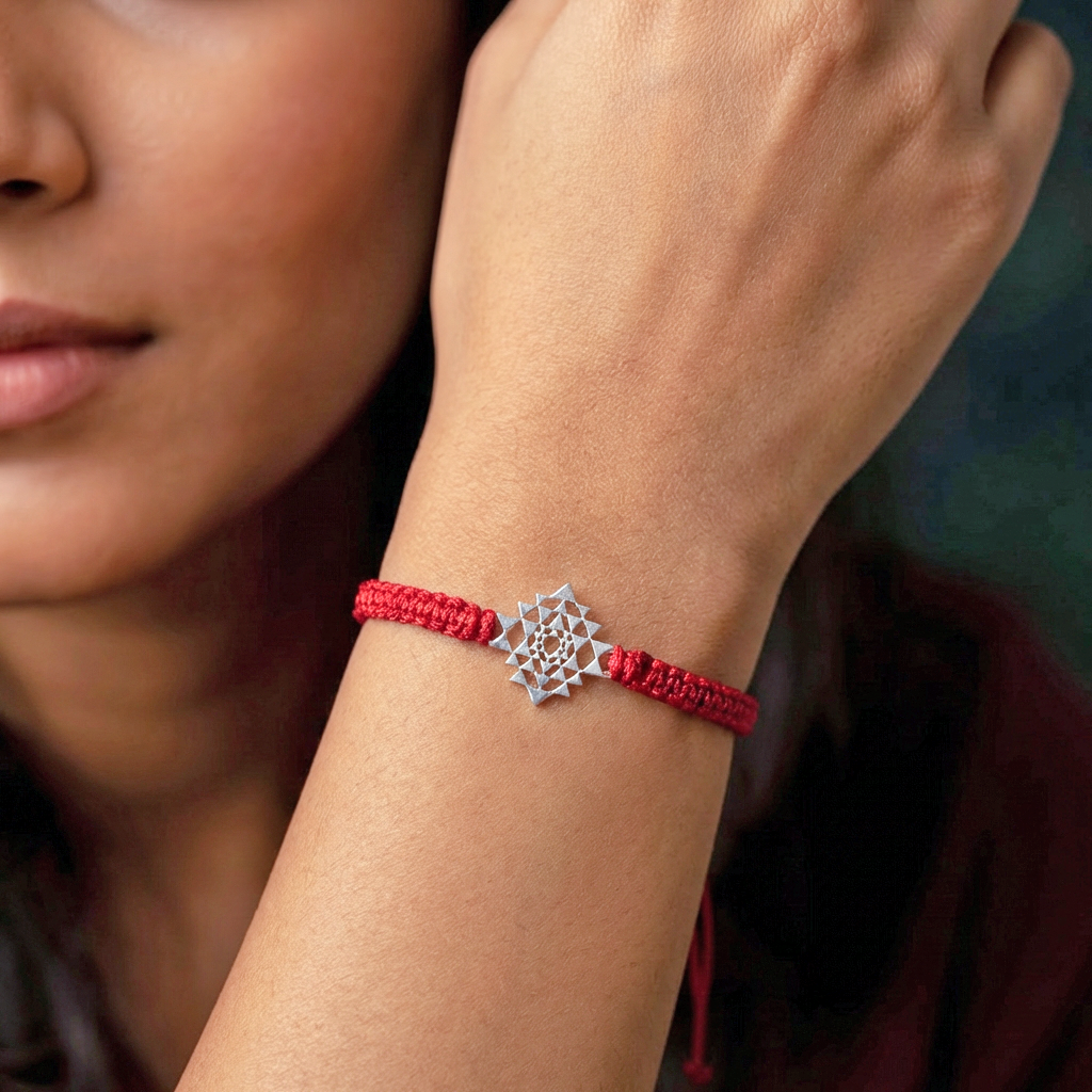 Unniyarcha 925 Pure Silver Laxmi Yantra Bracelet