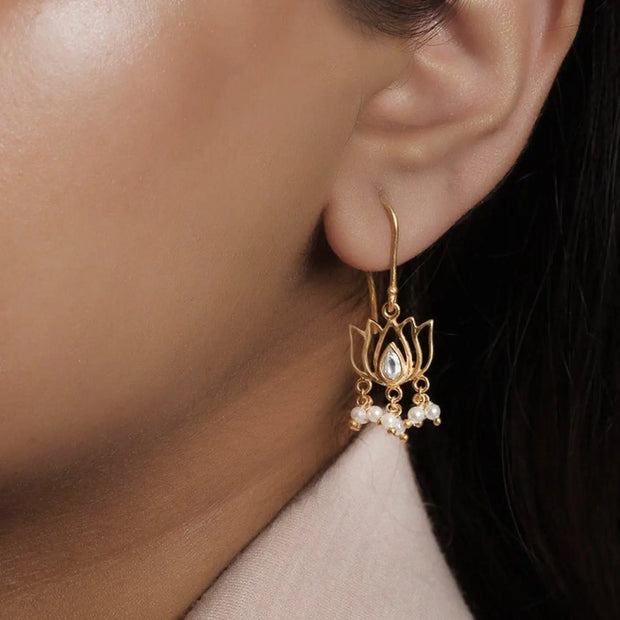 Fancy Drop Earrings 22k Gold | RATNALAYA JEWELLERS