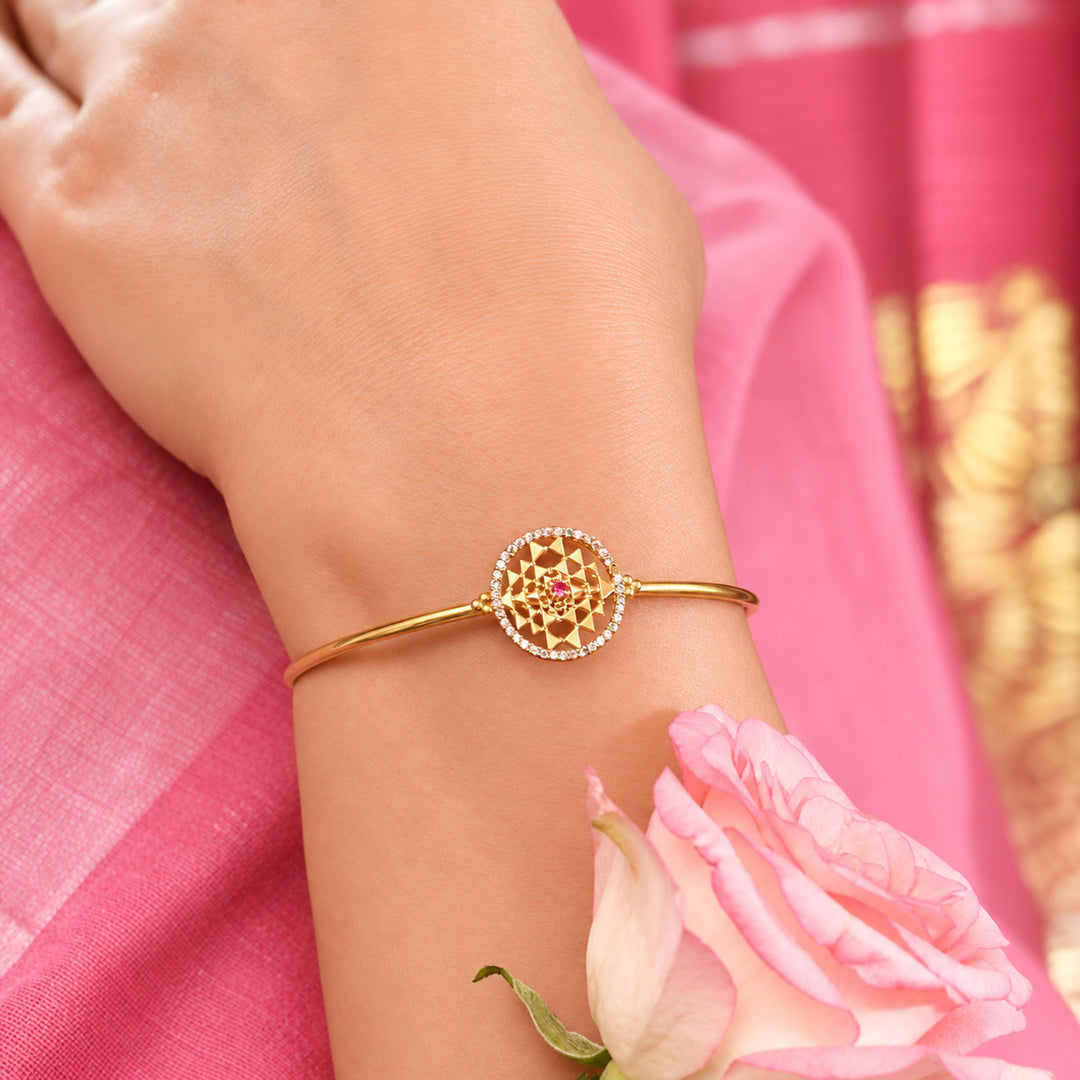 Mahalakshmi Yantra Cuff Bracelet
