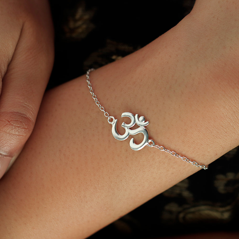 Sacred Om 925 Silver Bracelet