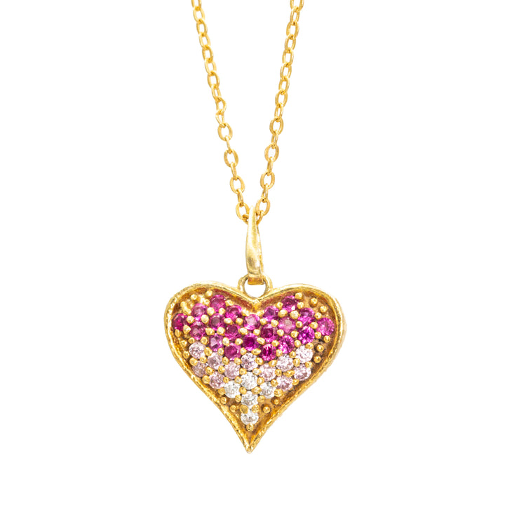 Unniyarcha 925 Pure Silver Ombre Heart Necklace