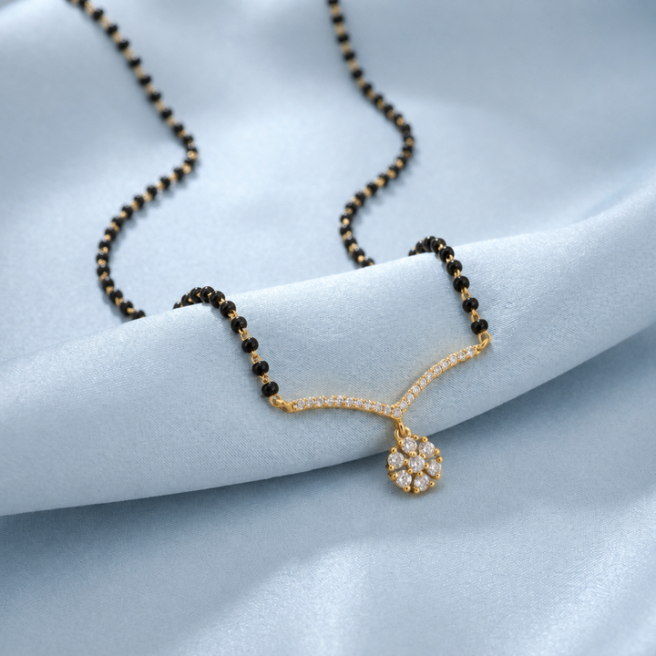 Unniyarcha 925 Pure Silver Saanjh Drop Mangalsutra