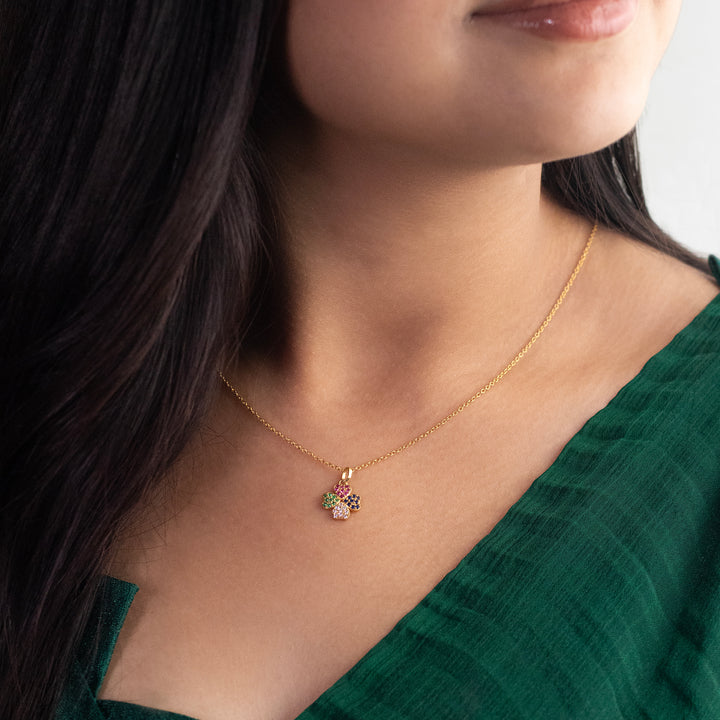 Unniyarcha 925 Pure Silver Clover Crush Necklace
