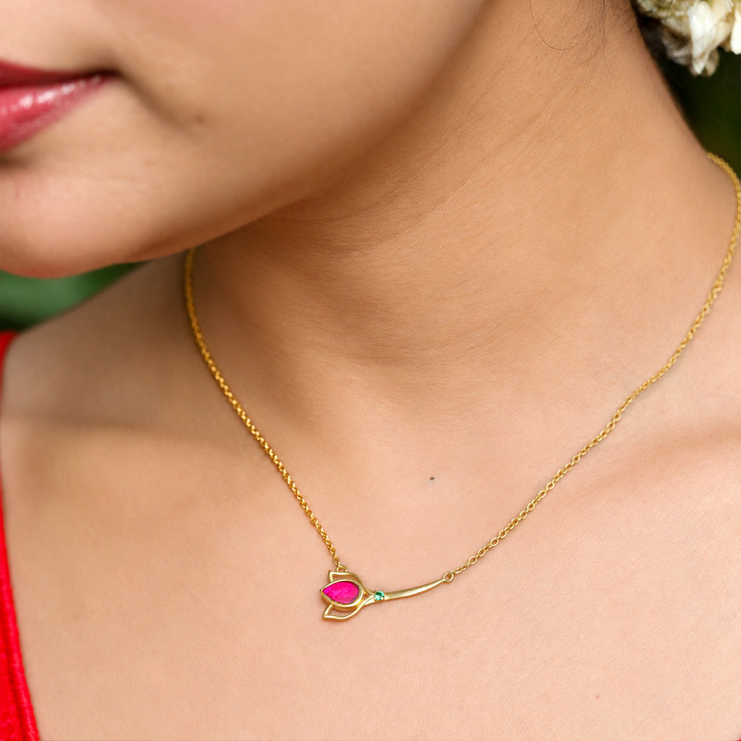 925 Silver Kamal Kali Necklace