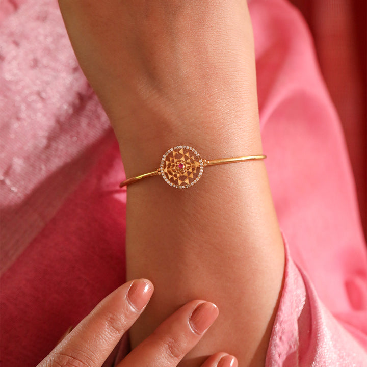 Mahalakshmi Yantra Cuff Bracelet
