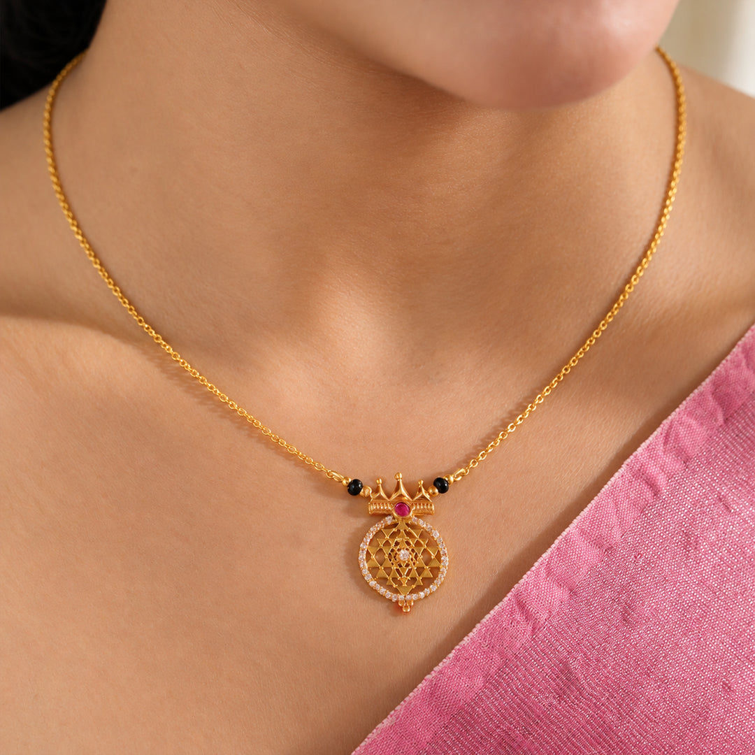 Silver 925 Shri Yantra Kavach Necklace