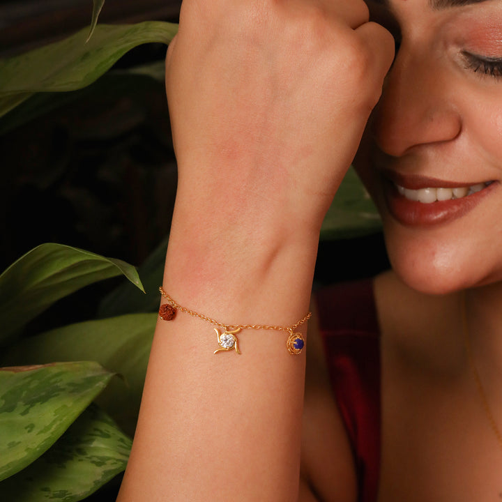 Silver Shiv Shakti Kavach Bracelet
