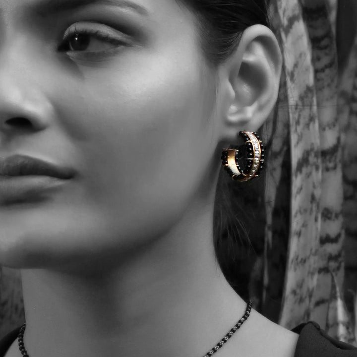 Mangalsutra silver hoop earrings
