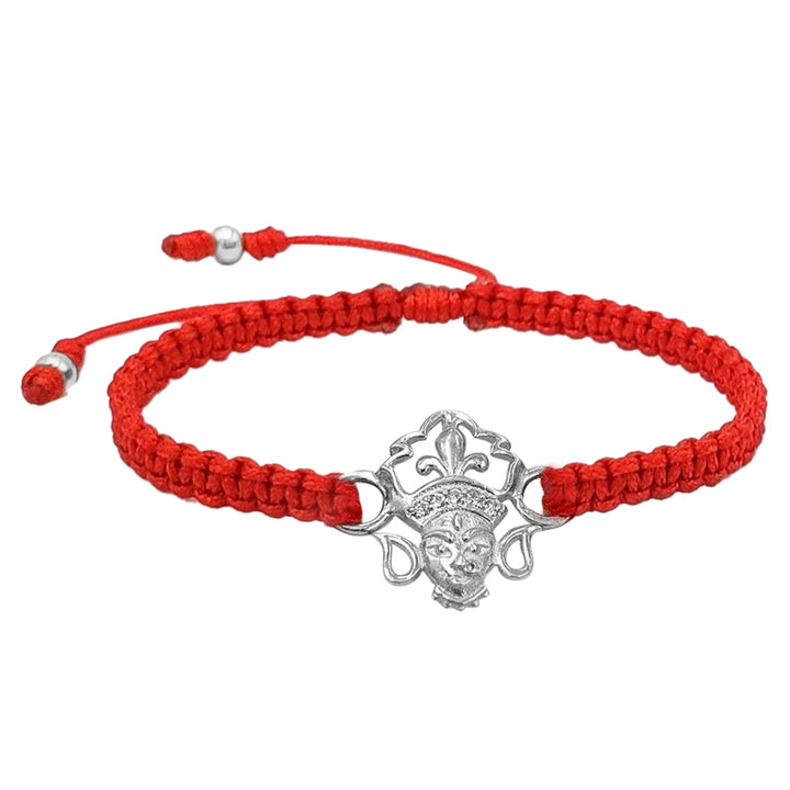 Silver Devi Maa Red Thread Bracelet