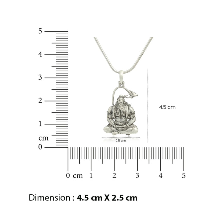 925 Sterling Silver Meditating Shri Hanuman Ji Pendant