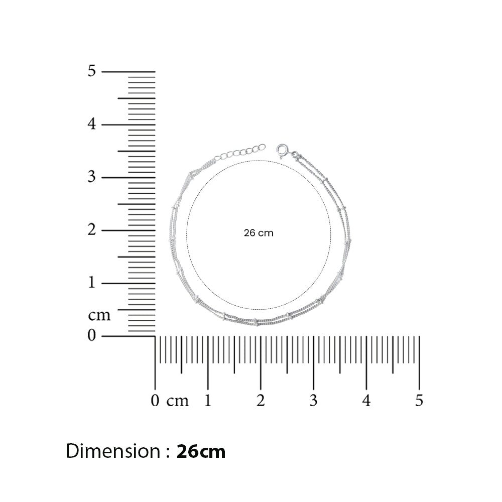 Two Line Chain Silver 92.5 Anklet