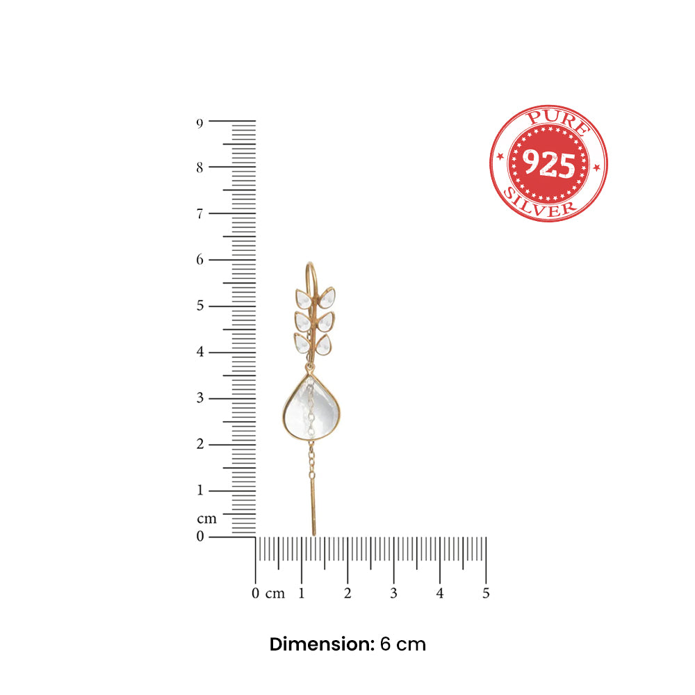 92.5 Sterling Silver Polki Sui Dhaga Earring