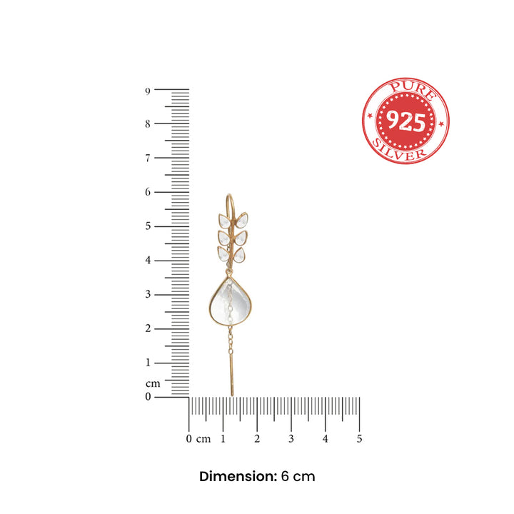 92.5 Sterling Silver Polki Sui Dhaga Earring