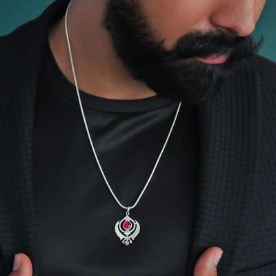 Men's 92.5 khalsa silver pendant