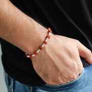 Men's Silver 92.5 Bracelet With Rudraksha Beads