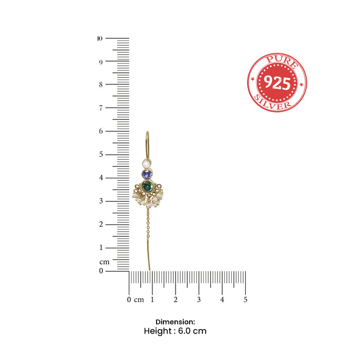 92.5 Sterling Silver Multicolor Sui Dhaga Earrings