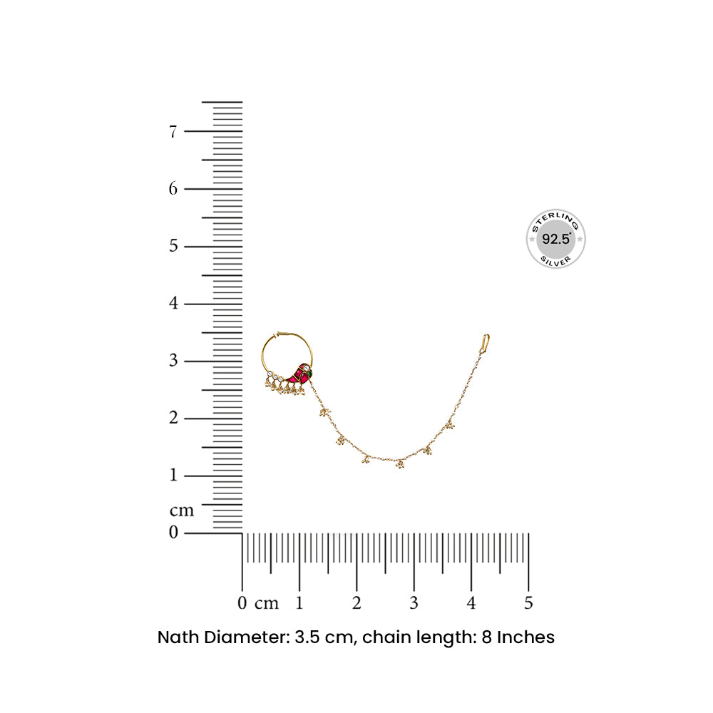 Mithu Rajkumari Silver 24k Gold Plated Nath