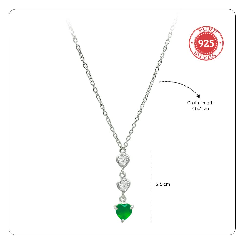 Green Drop Elegance Necklace – 925 Silver