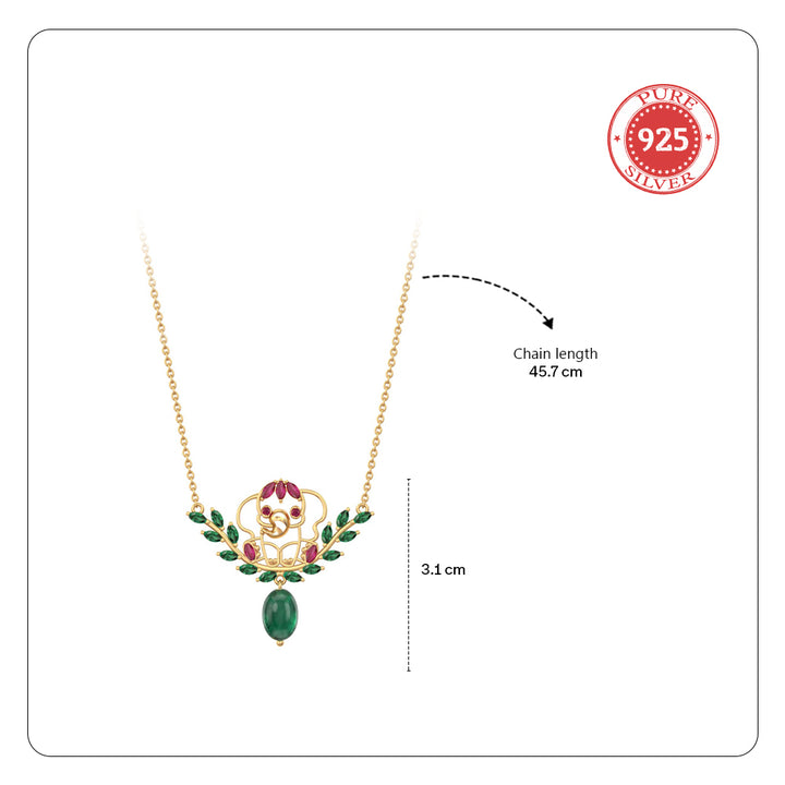 925 Pure Silver Elephant leaf necklace