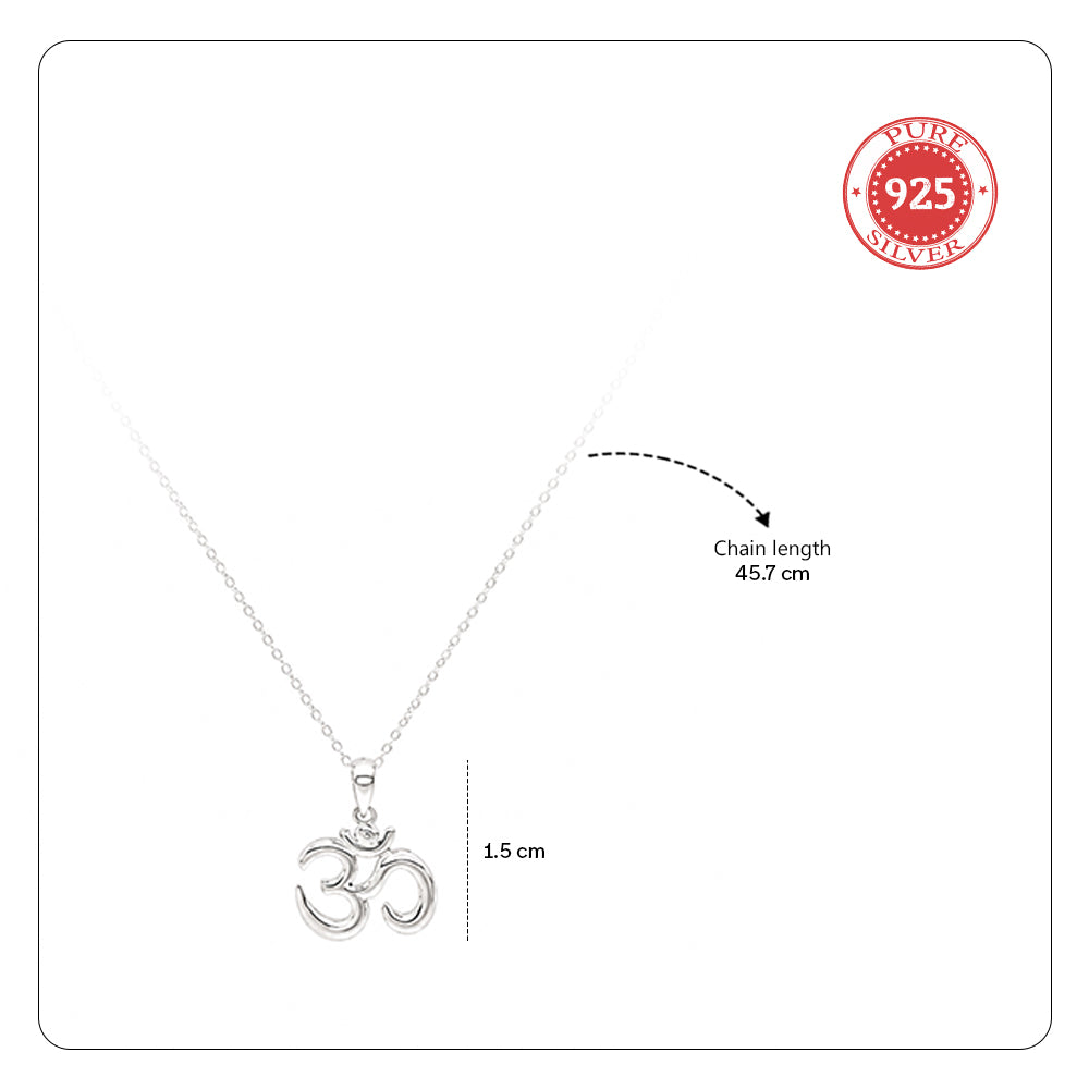 Unniyarcha 925 Pure Silver Om Necklace