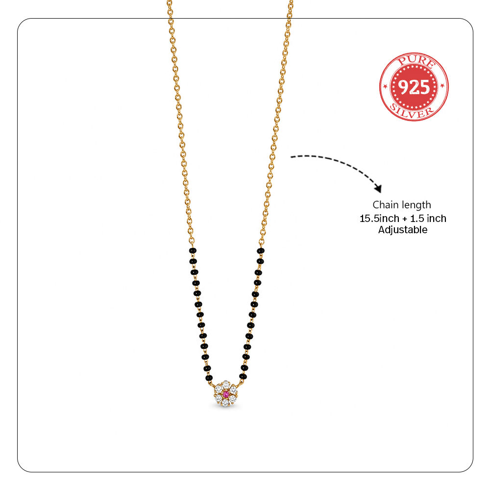 925 Silver Daisy Mangalsutra