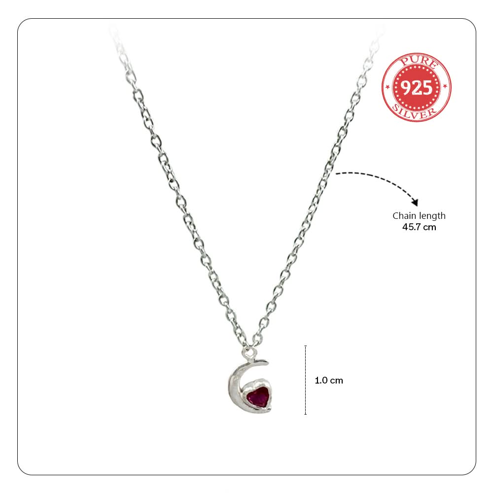 Crescent Charm Necklace – 925 Silver
