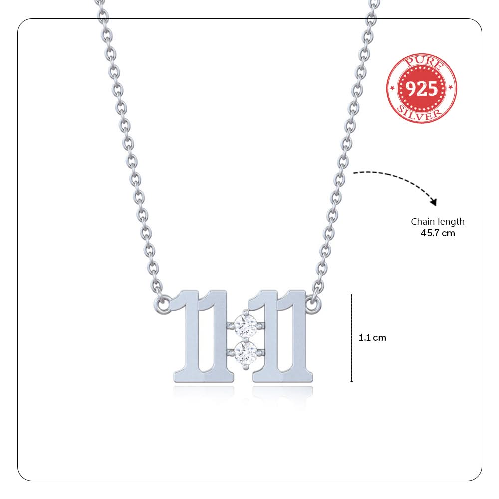 925 Pure Silver 11:11 Wish Pendant Necklace