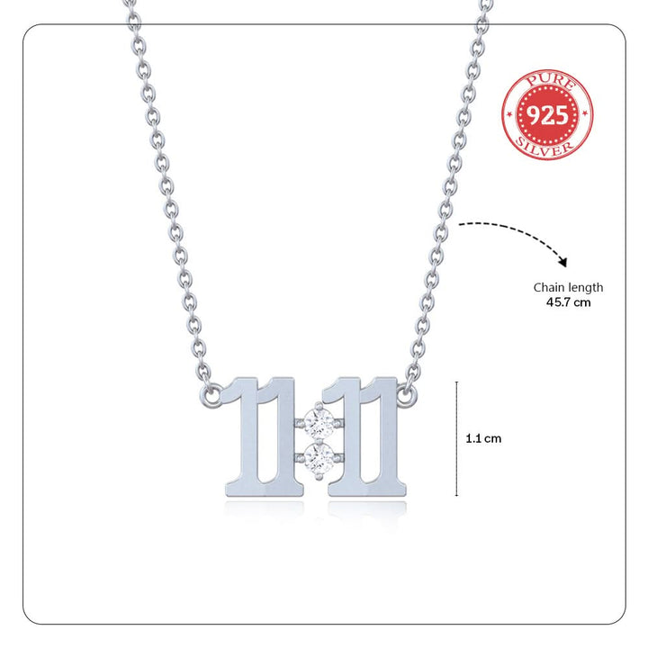 925 Pure Silver 11:11 Wish Pendant Necklace
