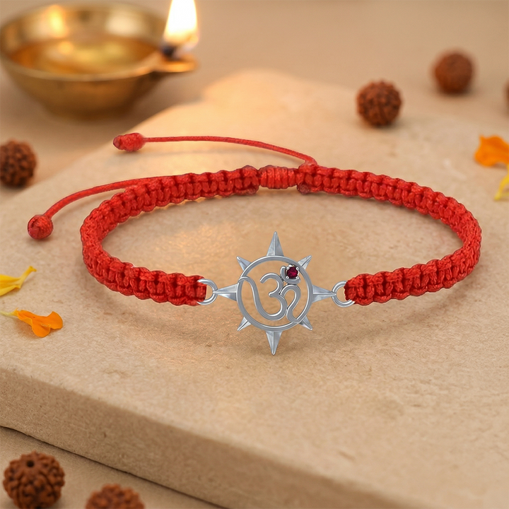 Unniyarcha 925 Pure Silver Om and Sun rays bracelet
