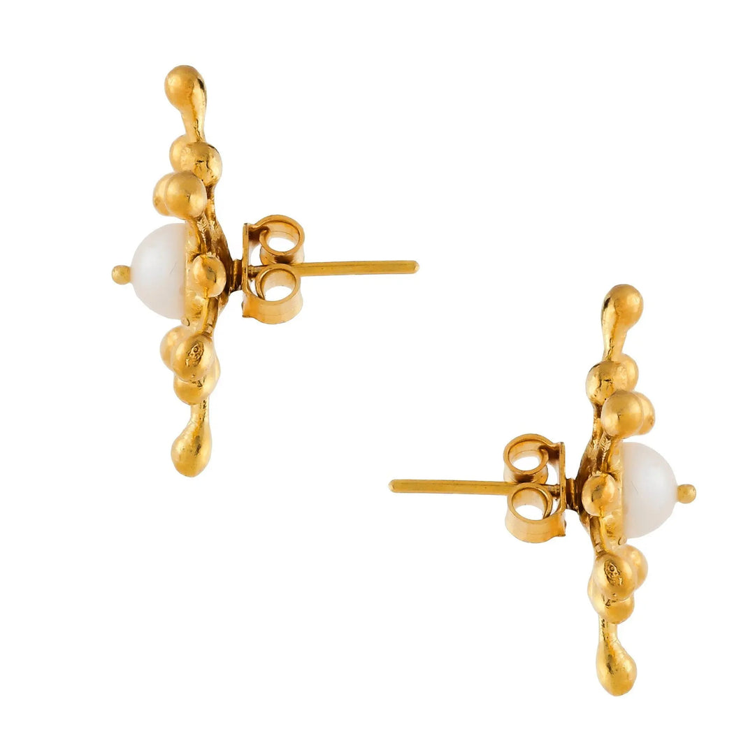 Pearl Gold Plated Sterling Silver Earrings