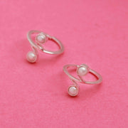 Pearl Sterling Silver Toe Rings (Pair)