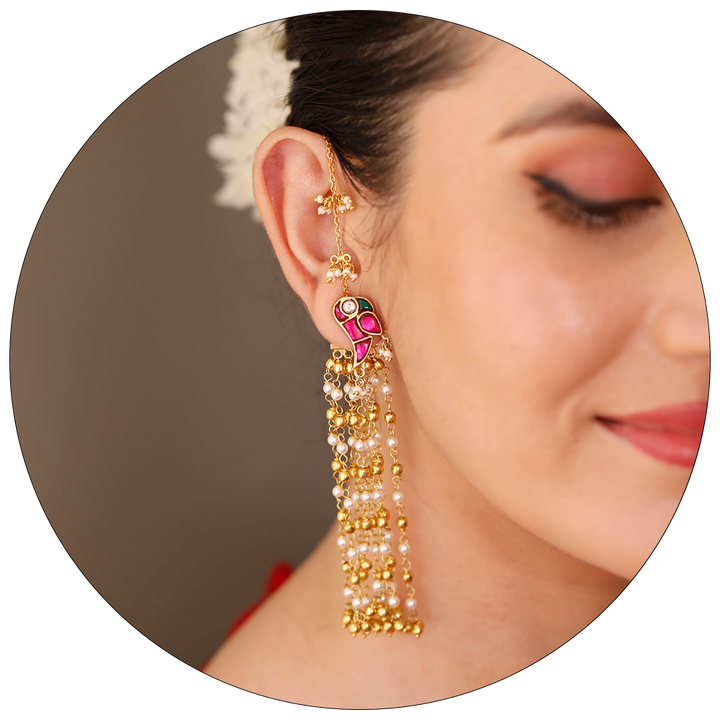 Buy 92.5 Silver & Pearl Earrings in Mithu Design