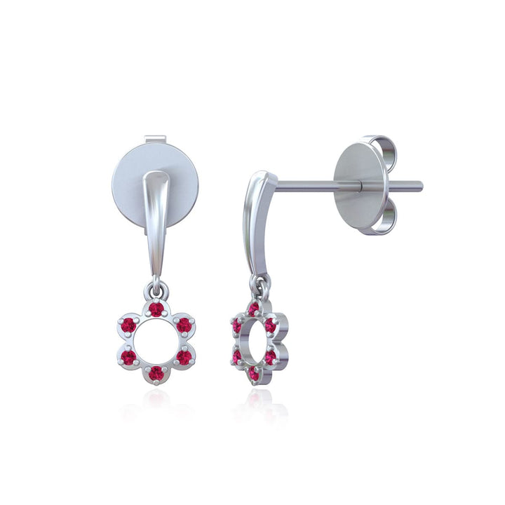 Floral Radiance Silver drop earrings