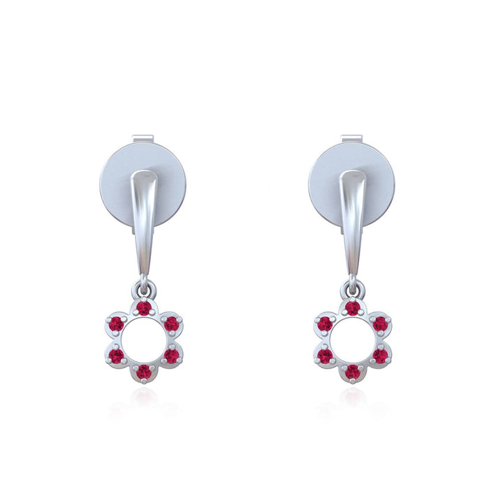 Floral Radiance Silver drop earrings