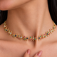 24kt Gold Plated 925 Pure Silver Patakha Rainbow Constellation Statement Choker Necklace