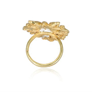 Red Zircon Gold Plated Cocktail Ring