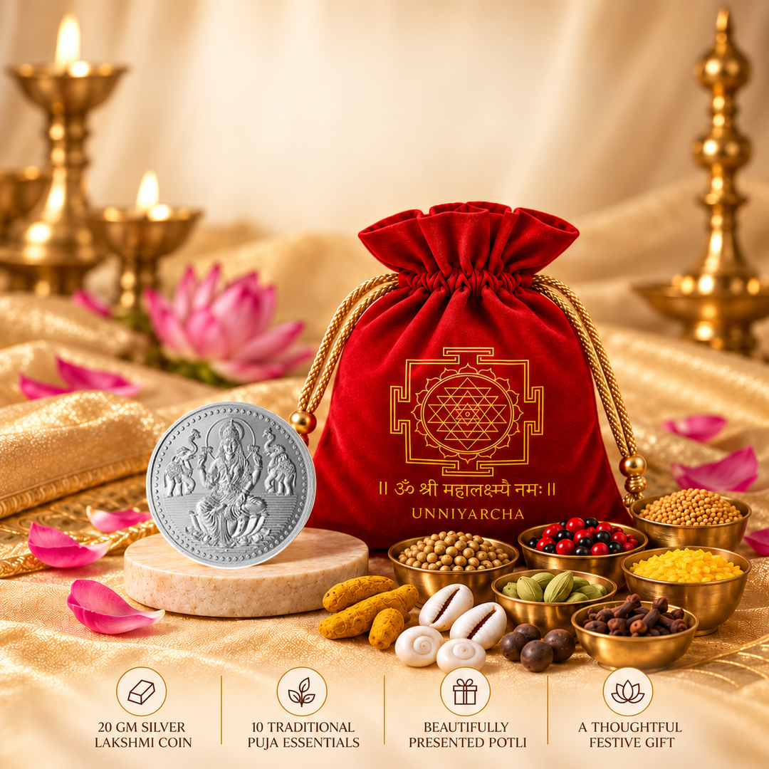 Kuber Dhan Lakshmi Potli with 999 Pure Silver Lakshmi Ganesh Coin