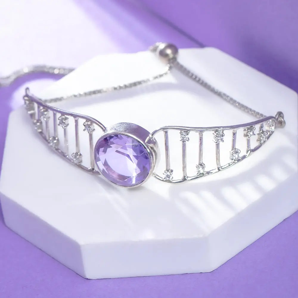 Silver 92.5 Lavender Bracelet