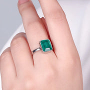 SILVER 92.5 green sparkling RING