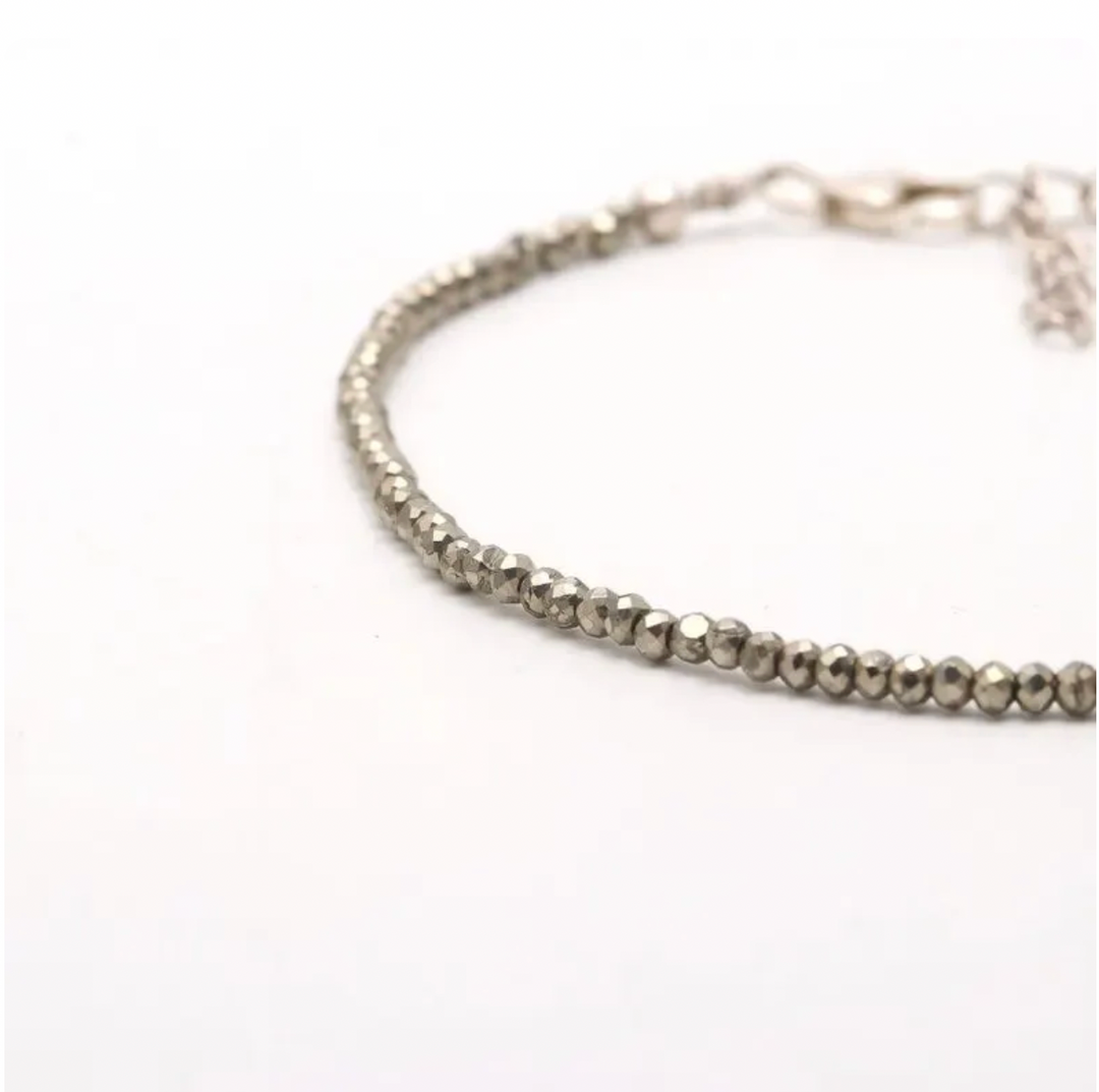 Pure Silver Raw Pyrite Anklet