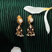 Silver 92.5 Aam Ras Earring With Pearl Stud