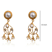 Silver 92.5 Aam Ras Earring With Pearl Stud